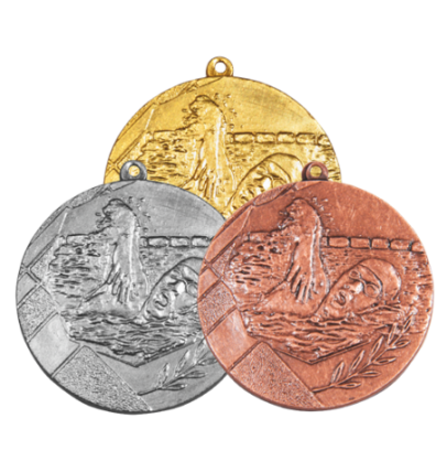 K10/50mm medal plywanie srebro