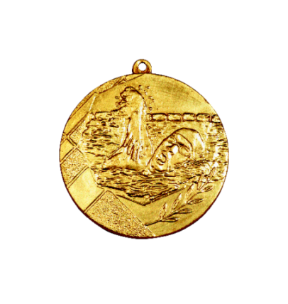 K10/50mm medal plywanie złoto