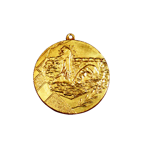 K10/50mm medal plywanie złoto