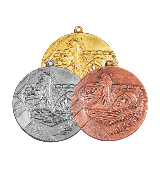 K10/50mm medal plywanie złoto