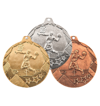 OT2/S medal srebro 50mm - koszykówka NEW