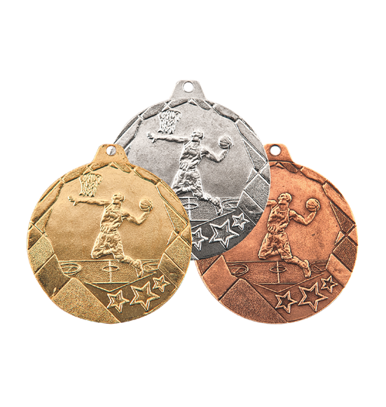 OT2/S medal srebro 50mm - koszykówka NEW