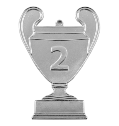 cup2/S - 86x62mm medal srebro NUMER 2