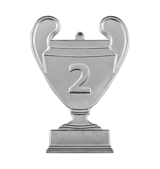 cup2/S - 86x62mm medal srebro NUMER 2