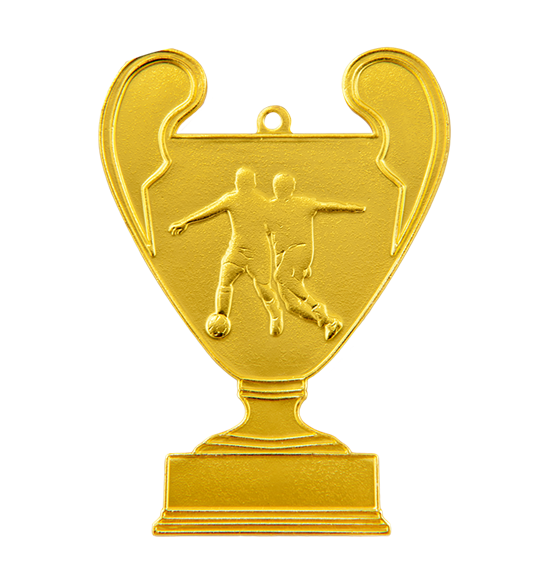 cup5/Z - 86x62mm medal złoto piłka nożna