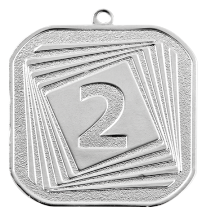 Q2/55/S - 55x55 medal srebro NUMER 2
