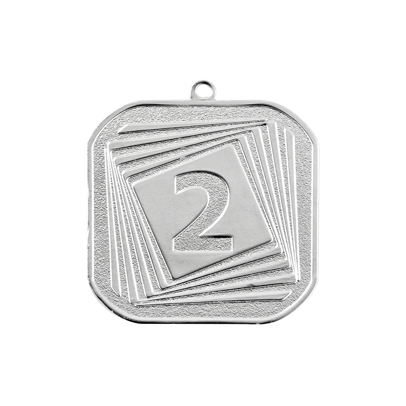 Q2/55/S - 55x55 medal srebro NUMER 2
