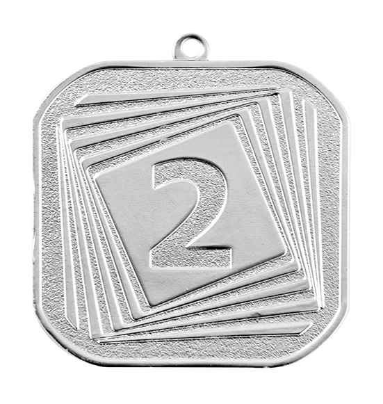 Q2/55/S - 55x55 medal srebro NUMER 2