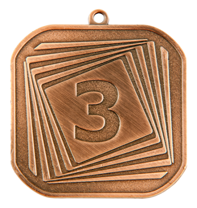 Q3/55/B - 55x55 medal brąz NUMER 3