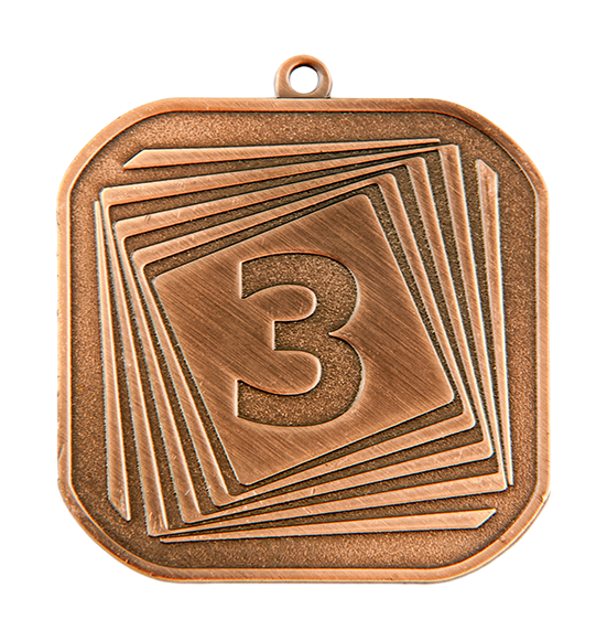 Q3/55/B - 55x55 medal brąz NUMER 3
