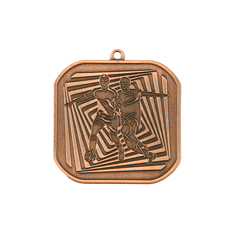 Q6/55/B - 55x55mm medal brąz piłka nożna