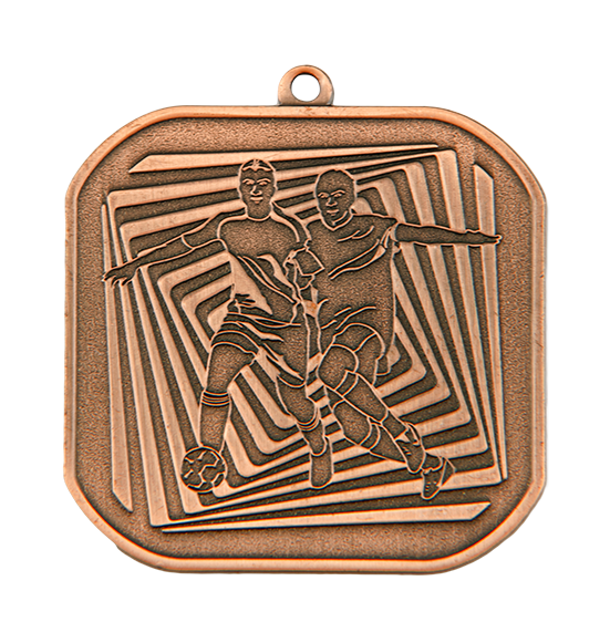 Q6/55/B - 55x55mm medal brąz piłka nożna
