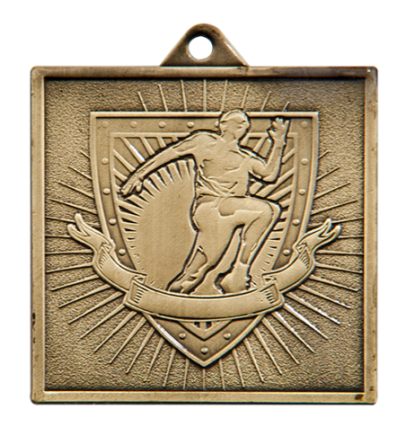 Q10/55/B - 55x55mm medal brąz bieg