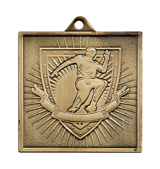 Q10/55/B - 55x55mm medal brąz bieg