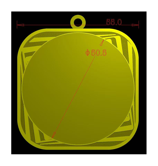 Q50/55/S - 55x55mm medal srebro