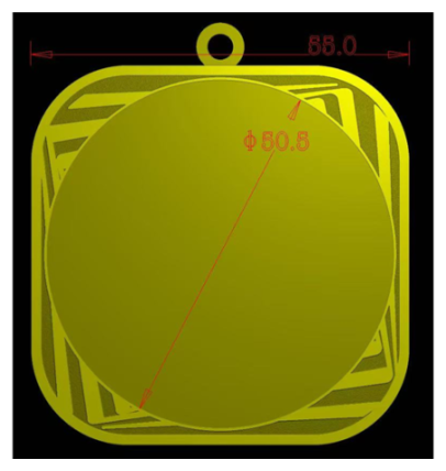 Q50/55/B - 55x55mm medal brąz