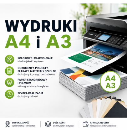 wydruk A4 lub a3