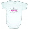 Body niemowlęce z nadrukiem BEST MOTHER IN THE WORLD