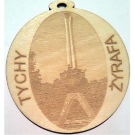 Medal drewniany "żyrafa Tychy"