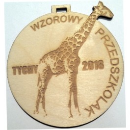 Medal drewniany żyrafa