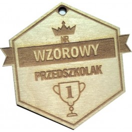 Medal drewniany "wzorowy przedszkolak"