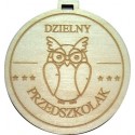 Medal drewniany "dzielny przedszkolak"