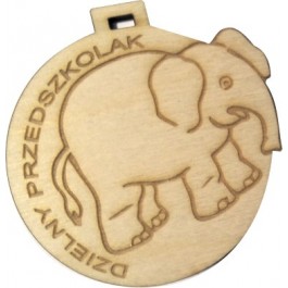 Medal drewniany słoń 2