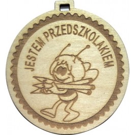 Medal drewniany pszczółka