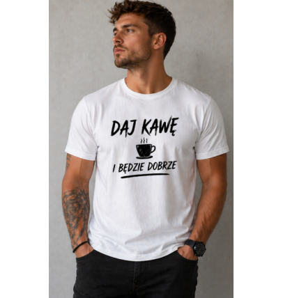 Koszulka z nadrukiem "Daj Kawę"
