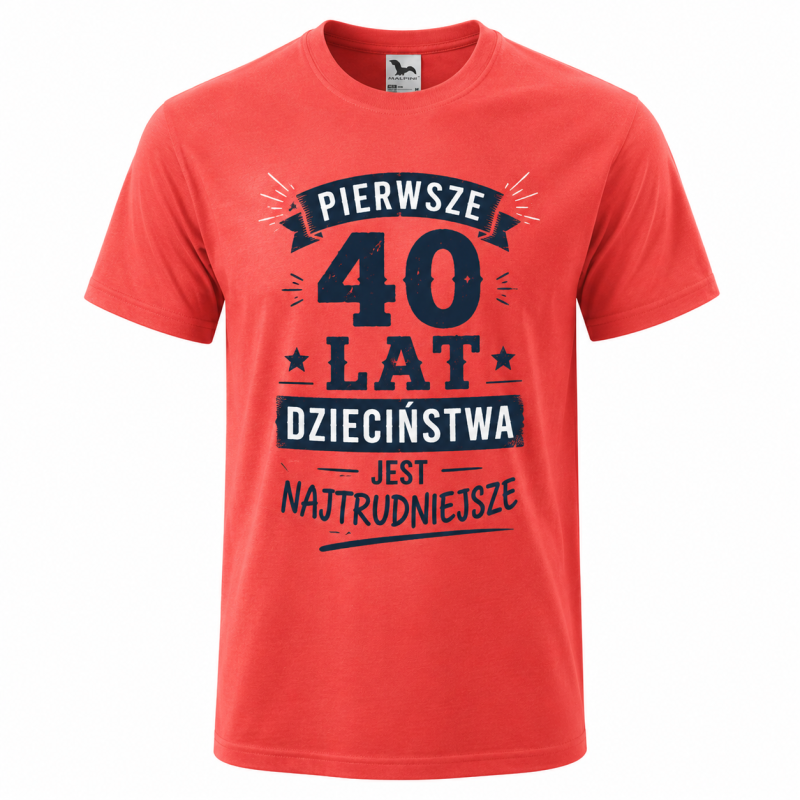Koszulka męska „Pierwsze 40 lat dzieciństwa jest zawsze najtrudniejsze”